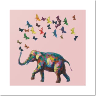 Butterfly Elephant Posters and Art